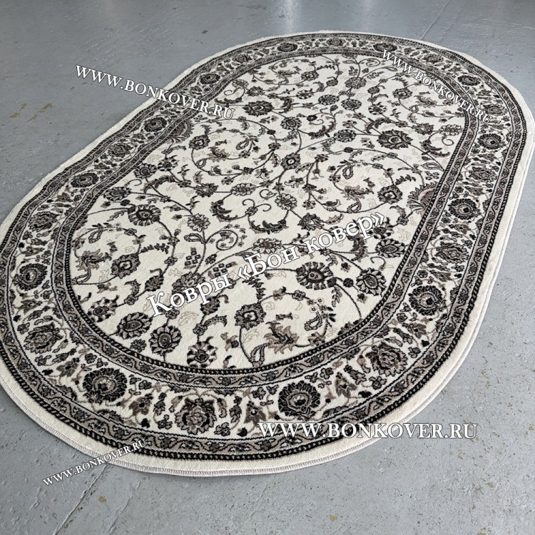 Российский Овальный Ковер Белый Дизайн 23860